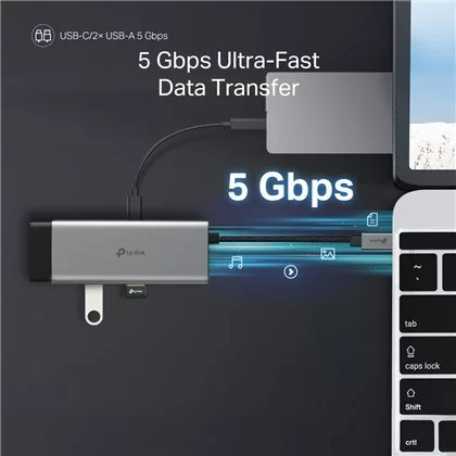 מפצל USB TP-Link UH7020C USB Type-C 7-in-1 Hub UH7020C