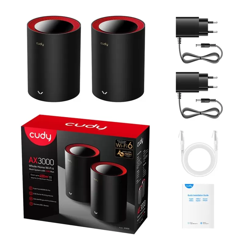 מערכת Mesh CUDY M3000 Mesh System 1-Pack M3000(2-Pack)-IL
