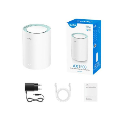 מגדיל טווח CUDY M1500 AX1500 MESH WIFI6 System 1 pack M1500(1-Pack)-IL צבע לבן