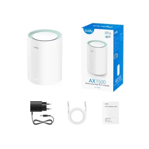 מגדיל טווח CUDY M1500 AX1500 MESH WIFI6 System 1 pack M1500(1-Pack)-IL צבע לבן מגדיל טווח CUDY M1500 AX1500 MESH WIFI6 System 1 pack M1500(1-Pack)-IL צבע לבן
