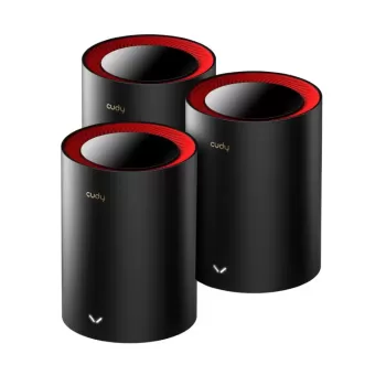 Range Extender CUDY AX3000 2.5G Mesh Wi-Fi 6 System 3 Pack M3000 V2 3-Pack-IL Color:black