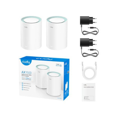 Уселитель Сигнала Wi-Fi CUDY M1500 AX1500 MESH WIFI6 System 2 pack Уселитель Сигнала Wi-Fi CUDY M1500 AX1500 MESH WIFI6 System 2 pack