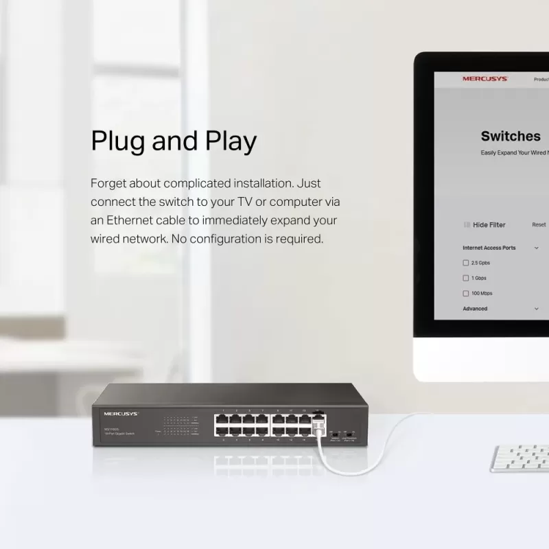 Коммутатор MERCUSYS MS116GS 16-P Gigabit Switch MS116GS