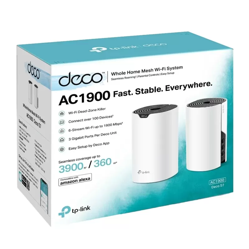 מגדיל טווח TP-Link (2 באריזה) Deco S7 AC1900 Mesh Wi-Fi Deco S7 (2-pack) צבע לבן מגדיל טווח TP-Link (2 באריזה) Deco S7 AC1900 Mesh Wi-Fi Deco S7 (2-pack) צבע לבן