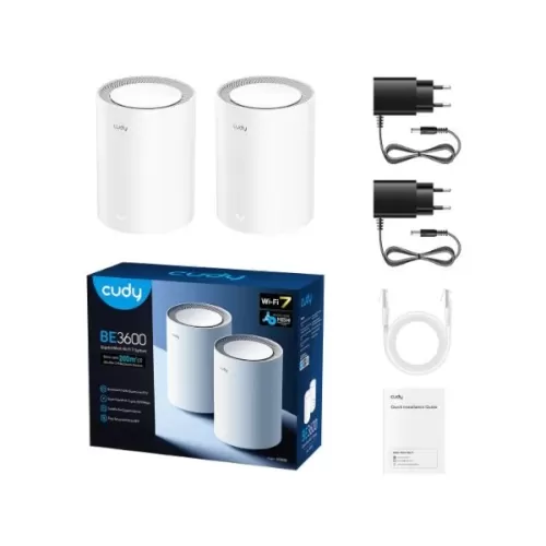 Range Extender CUDY BE3600 Gigabit Mesh Wi-Fi 7 System 2Pack M3600 (2-Pack)