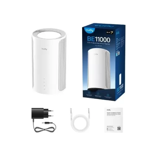 מערכת Mesh CUDY M11000 BE11000 Tri-Band Wi-Fi 7 Mesh System 1-Pack M11000(1-Pack)