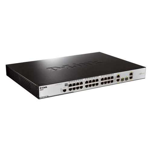 מתג D-Link 24 PORT 10/100 (24X POE) + 2 X GIGA PORTS + 2 COMBO SFP/GIGA PORTS,