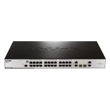 מתג D-Link 24 PORT 10/100 (24X POE) + 2 X GIGA PORTS + 2 COMBO SFP/GIGA PORTS, FULL L2 MANAGED DES-3200-28P
