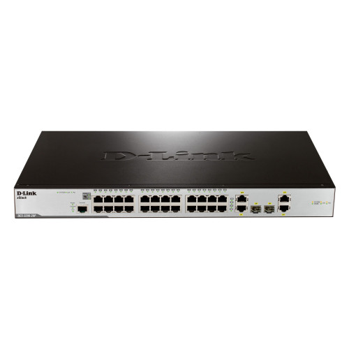 מתג D-Link 24 PORT 10/100 (24X POE) + 2 X GIGA PORTS + 2 COMBO SFP/GIGA PORTS,