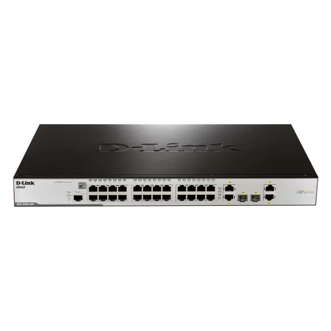 Switch D-Link 24 PORT 10/100 (24X POE) + 2 X GIGA PORTS + 2 COMBO SFP/GIGA PORTS, FULL L2 MANAGED DES-3200-28P