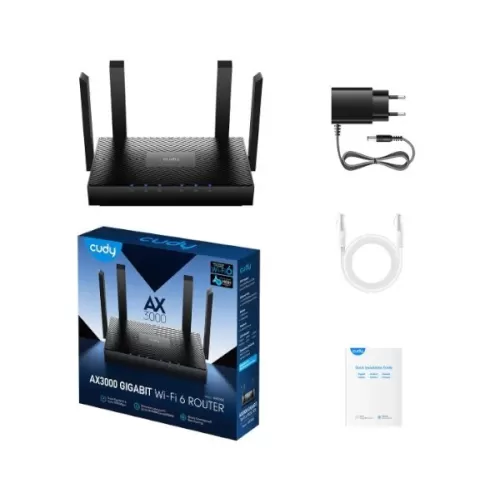 Wireless Router CUDY WR3000 AX3000 WiFi6 Multi Router/Repeater/AP WR3000-IL Color:black
