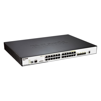 Switch D-Link 24 PORT GIGABIT (24X POE) 4 X SFP/GIGA PORTS + 2 X PHY. STACK Switch D-Link 24 PORT GIGABIT (24X POE) 4 X SFP/GIGA PORTS + 2 X PHY. STACK