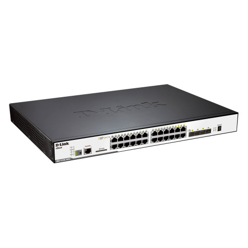 מתג D-Link 24 PORT GIGABIT (24X POE) 4 X SFP/GIGA PORTS + 2 X PHY. STACK PORTS,