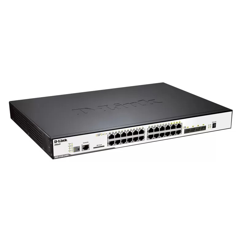 מתג D-Link 24 PORT GIGABIT (24X POE) 4 X SFP/GIGA PORTS + 2 X PHY. STACK PORTS, L2/L3 MANAGED DGS-3120-24PC