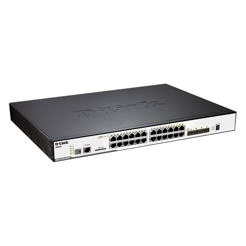 Switch D-Link 24 PORT GIGABIT (24X POE) 4 X SFP/GIGA PORTS + 2 X PHY. STACK