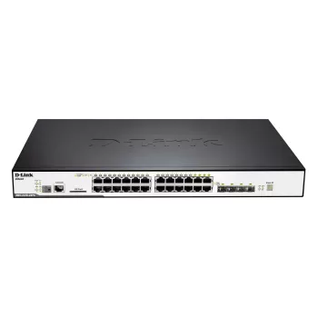 מתג D-Link 24 PORT GIGABIT (24X POE) 4 X SFP/GIGA PORTS + 2 X PHY. STACK PORTS, L2/L3 MANAGED DGS-3120-24PC