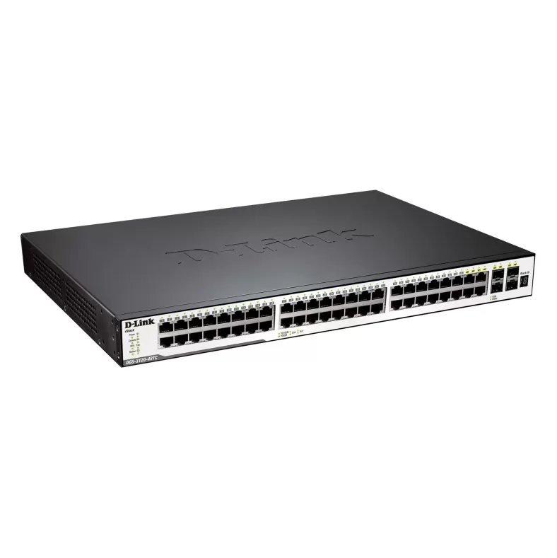 מתג D-Link 48 PORT 4 X SFP/GIGA PORTS + PHY. STACK PORTS UPTO 40GBPS, SDCARD, L2/L3 MANAGED DGS-3120-48TC