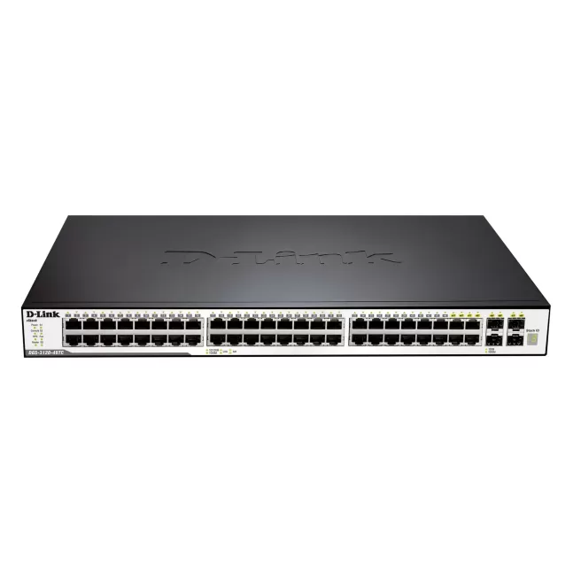 מתג D-Link 48 PORT 4 X SFP/GIGA PORTS + PHY. STACK PORTS UPTO 40GBPS, SDCARD, L2/L3 MANAGED DGS-3120-48TC