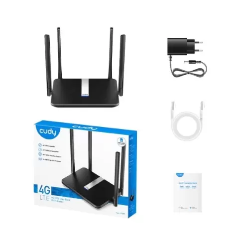 Сотовый маршрутизатор CUDY LT500 4G AC1200 Dual Band LT500_EU-IL Цвет:чёрный Сотовый маршрутизатор CUDY LT500 4G AC1200 Dual Band LT500_EU-IL Цвет:чёрный