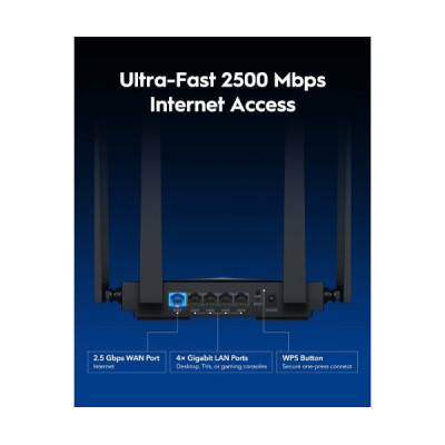 נתב CUDY WR3600H Wi-Fi 7 Multi-Mode Router WAN 2.5GBX1 5 Ports WR3600H צבע שחור