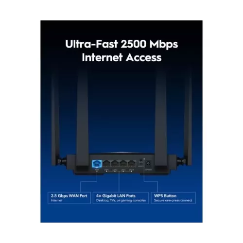 Router CUDY WR3600H Wi-Fi 7 Multi-Mode Router WAN 2.5GBX1 5 Ports WR3600H Color:black
