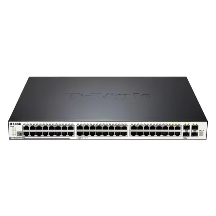 Switch D-Link 48 Port (48X PoE) 4xSFP/Giga ports + 2xPHY. Stack ports, L2/L3 Managed DGS-3120-48PC Color:black