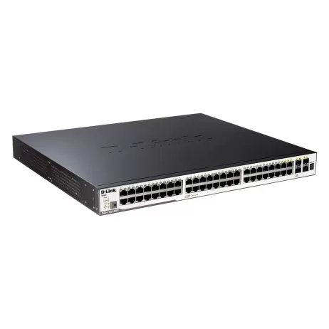 Switch D-Link 48 Port (48X PoE) 4xSFP/Giga ports + 2xPHY. Stack ports, L2/L3 Managed DGS-3120-48PC Color:black