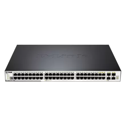 Switch D-Link 48 Port (48X PoE) 4xSFP/Giga ports + 2xPHY. Stack ports, L2/L3 Managed DGS-3120-48PC Color:black