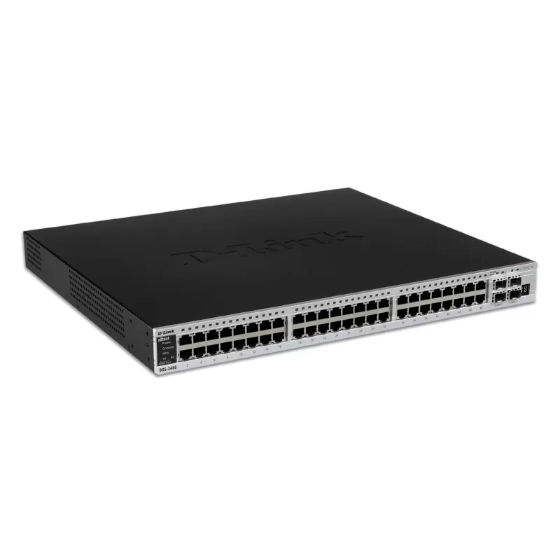 מתג D-Link 48-PORT GIGABIT 4 X SFP/GIGA PORTS + 2 X 10GE STACK/UPLINK PORTS, L2/L3 MANAGED DGS-3450