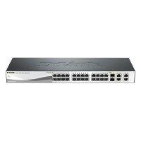 מתג D-Link 24 PORT 10/100 + 2 X GIGA PORTS + 2 COMBO SFP/GIGA PORTS, L2 MANAGED