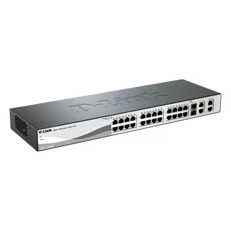 מתג D-Link 24 PORT 10/100 + 2 X GIGA PORTS + 2 COMBO SFP/GIGA PORTS, L2 MANAGED DES-1210-28