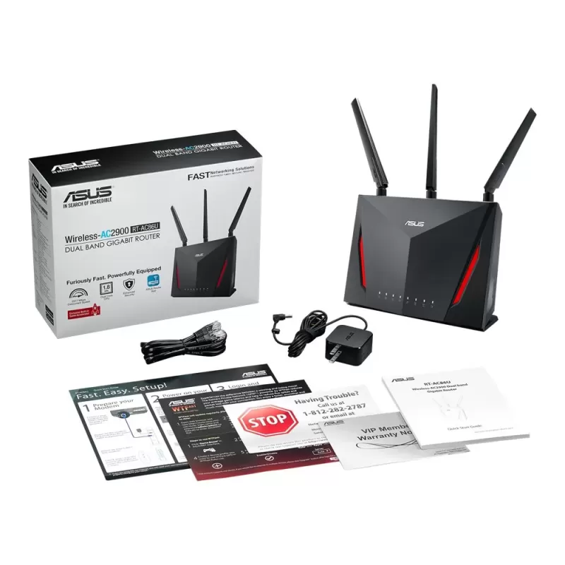 AC2900 Dual Band Gigabit WiFi Gaming Router Asus RT-AC86U black RT-AC86U AC2900 Dual Band Gigabit WiFi Gaming Router Asus RT-AC86U black RT-AC86U