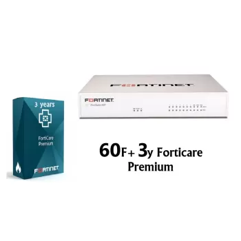 באנדל מכשיר ורשיון FORTINET FortiGate-60F HW PLUS License FG-60F-BDL-950-36 צבע לבן