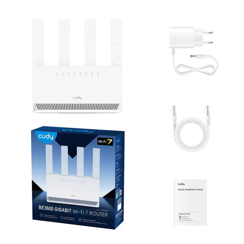 роутер CUDY BE3600E Wi-Fi 7 Router white WR3600E