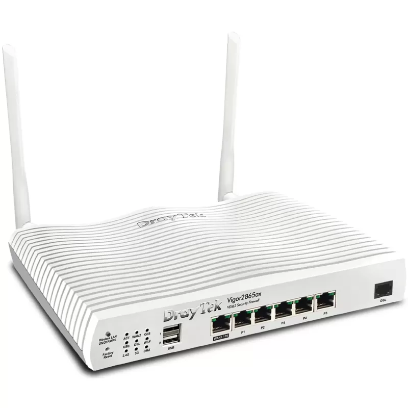 Router VDSL2 Wi-Fi 6 DrayTek Vigor2865ax V2865AX Color:white Router VDSL2 Wi-Fi 6 DrayTek Vigor2865ax V2865AX Color:white