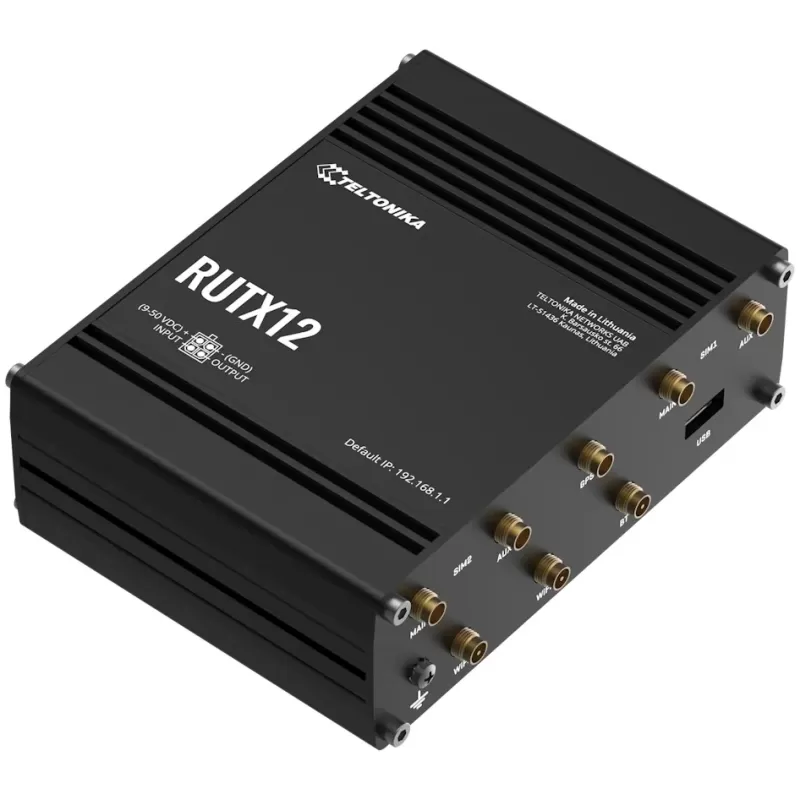 נתב סלולרי תעשייתי Teltonika RUTX12 Dual LTE Cat 6 RUTX12200000 צבע שחור
