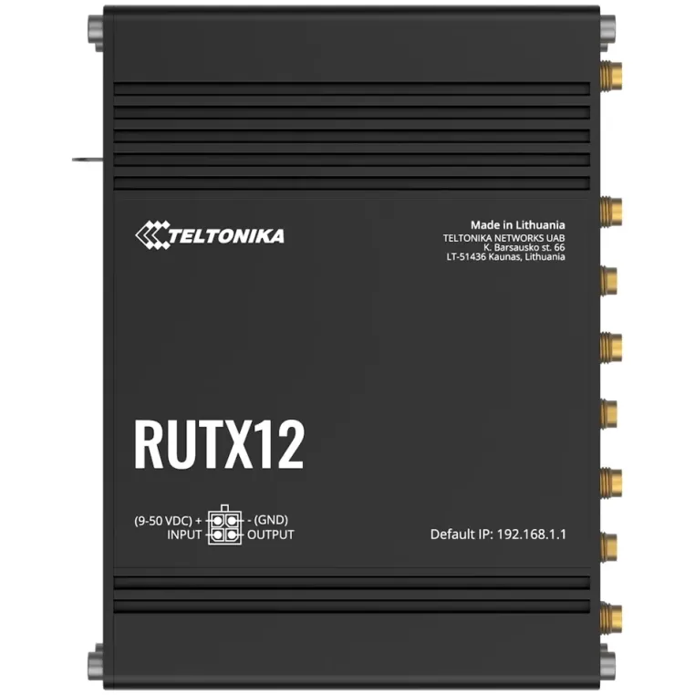 נתב סלולרי תעשייתי Teltonika RUTX12 Dual LTE Cat 6 RUTX12200000 צבע שחור