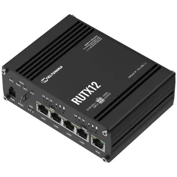 נתב סלולרי תעשייתי Teltonika RUTX12 Dual LTE Cat 6 RUTX12200000 צבע שחור