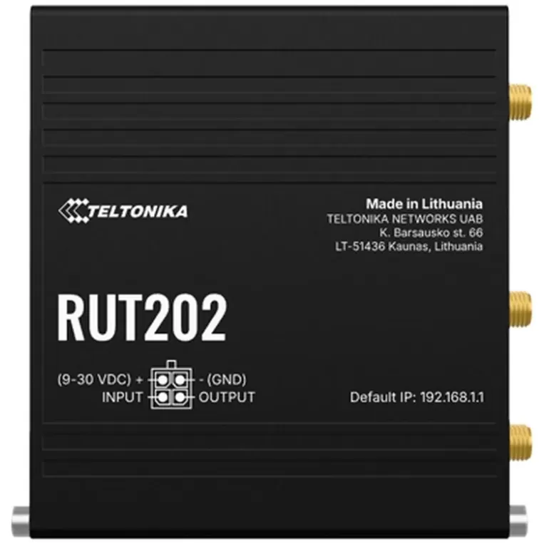 Router Teltonika RUT202 LTE Cat 4 RUT202 Color:black Router Teltonika RUT202 LTE Cat 4 RUT202 Color:black