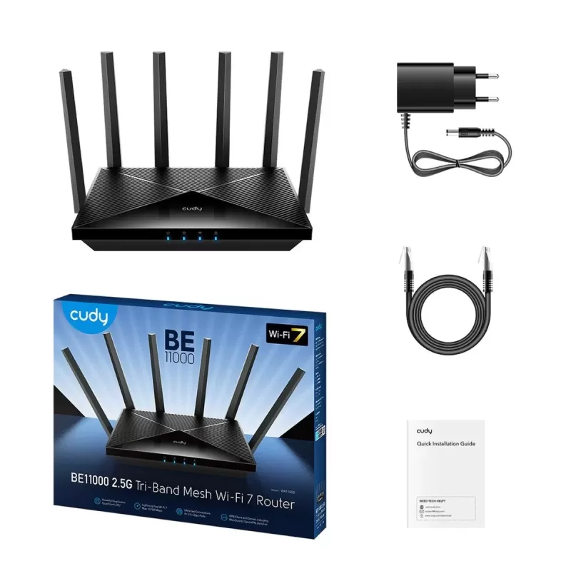 Router CUDY WE11000 Mesh 4X Lan up to 11000Mbps WR11000