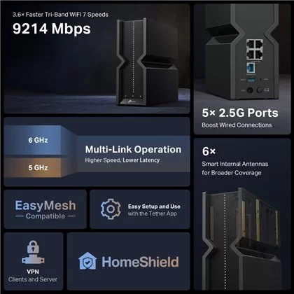 Router TP-Link Archer BE550 Wi-Fi 7 Router BE550