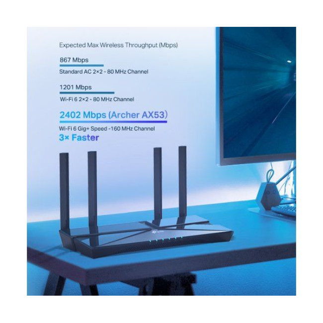 Мощный беспроводной маршрутизатор/точка доступа TP-Link Archer AX53 Цвет:черный