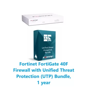 באנדל מכשיר ורשיון FORTINET FortiGate-40F HW PLUS License 1y FG-40F-BDL-950-12 צבע לבן