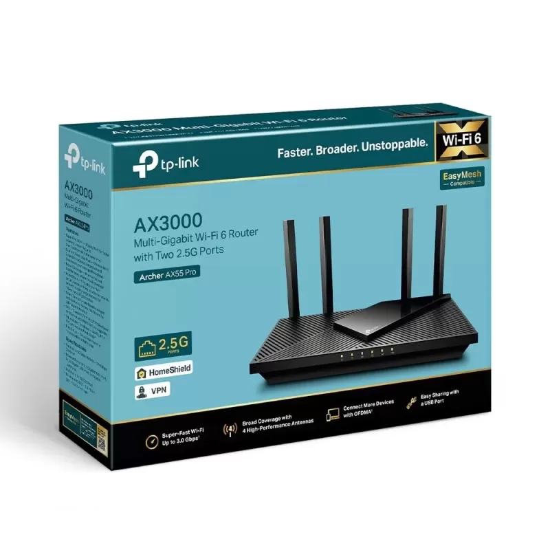 роутер TPLink Archer AX55 Pro Multi-Gigabit Wi-Fi 6 Router 2x 2.5GBE Archer AX55 Pro