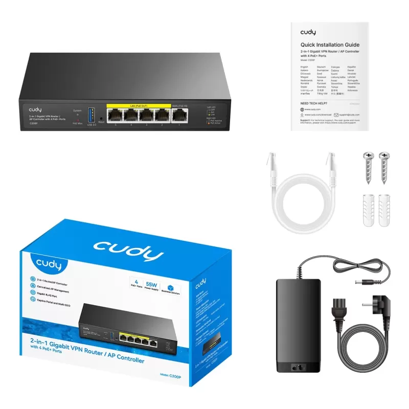 Router CUDY C200P 2-in-1 SMB Router / AP Controller C200P