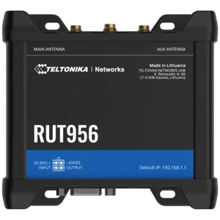 נתב סלולרי תעשייתי Teltonika RUT956 4G LTE Cat 4 RUT956 צבע שחור נתב סלולרי תעשייתי Teltonika RUT956 4G LTE Cat 4 RUT956 צבע שחור