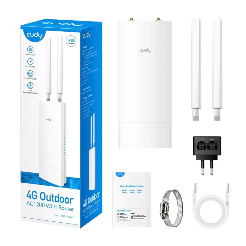 Rugged wireless router with cellular modem CUDY LT500 OUTDOOR 4G LTE LT500-Outdoor-il Color:white