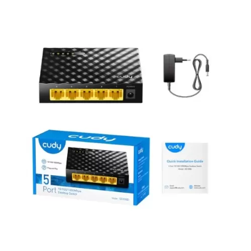 מתג לא מנוהל CUDY GS105D 5 PORT Gigabit Switch GS105D-IL צבע שחור