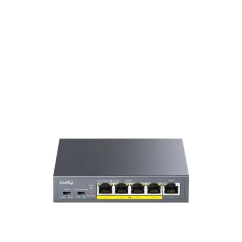 מתג לא מנוהל CUDY GS105P 5-Ports Gigabit Unmanaged POE Switch GS105P-IL צבע שחור