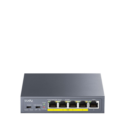 מתג לא מנוהל CUDY GS105P 5-Ports Gigabit Unmanaged POE Switch GS105P-IL צבע שחור